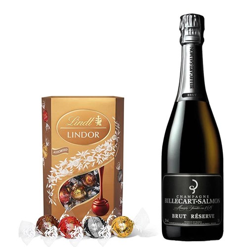 Billecart Salmon Le Reserve Champagne 75cl With Lindt Lindor Assorted Truffles 200g